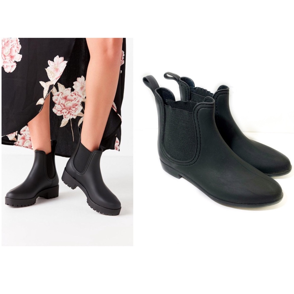 Jeffrey Campbell 9 Black Rain Boot Hurricane Matte